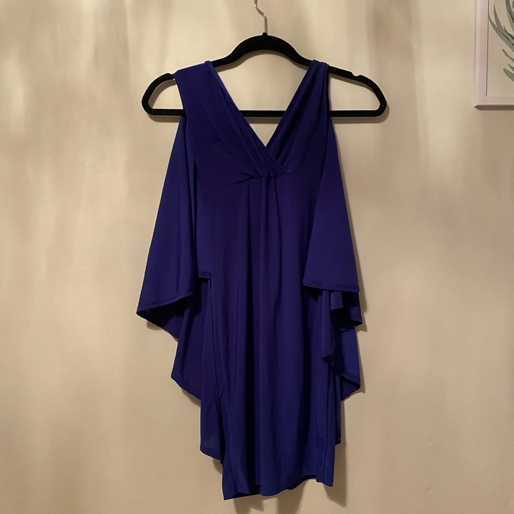 This is a navy blue dress